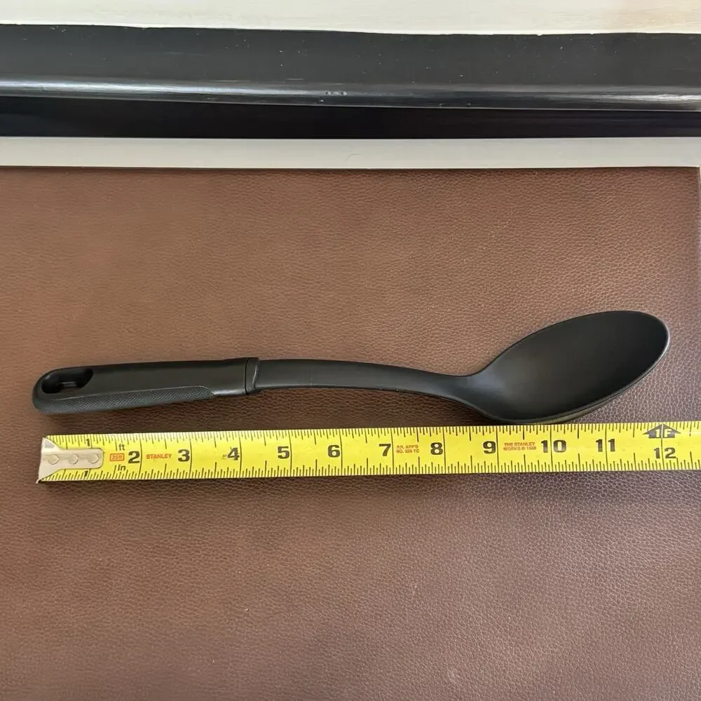Comfort Grip Black Nylon Solid Serving Spoon Heat Resistant To 450 Degrees